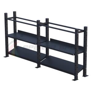 Купить Модульный стеллаж для гантелей, гирь и медболов 2580х430х1200 (2 секции) в Саратове 