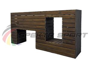 Купить Элемент полосы препятствий Стенка с двумя проломами (брус) в Саратове 