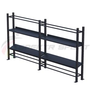 Купить Модульный стеллаж для гантелей, гирь и медболов 3780х430х1950 (2 секции) в Саратове 