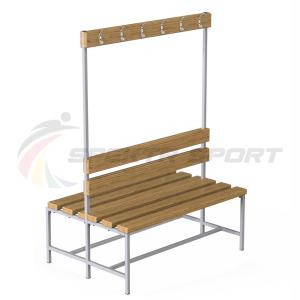 Купить Скамейка с вешалкой для раздевалок двухсторонняя (разборная) 1200 мм в Саратове 
