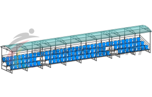 Купить Трибуна для зрителей 3 ряда на 100 мест с навесом v2 (18630) в Саратове 