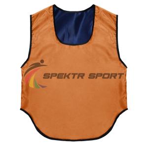 Купить Манишка футбольная двусторонняя Spektr Sport оранжево-синяя, р. 36-40 в Саратове 