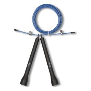 Купить Скакалка высокооборотная Кроссфит стальной шнур в оплетке 2.7 м сине-чёрная в Саратове 