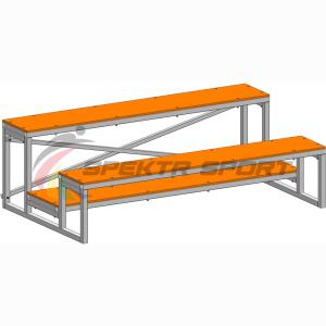 Купить Трибуна мобильная 2 ряда сиденья из фанеры в Саратове 
