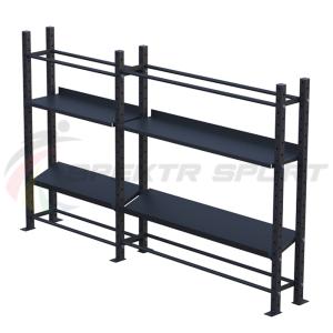 Купить Модульный стеллаж для гантелей, гирь и медболов 3180х430х1950 (2 секции) в Саратове 