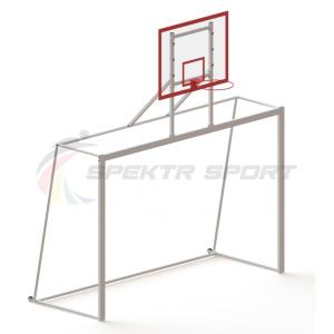 Купить Ворота мини-футбольные с баскетбольным щитом из оргстекла и кольцом в Саратове 