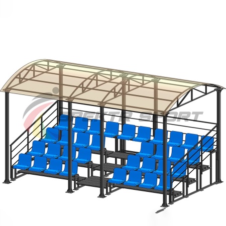 Купить Трибуна для зрителей 4 ряда на 34 места с навесом и перилами в Саратове 